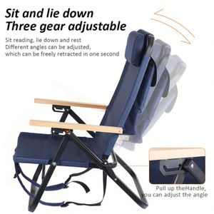 Hot Sale High Quality Outdoor Garden LightWeight Aluminum Frame Adjustable Backrest Folding <b>Camping</b> Beach <b>Chair</b> - Product Image 3