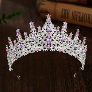 Couronne de Princesse Scintillante à la Mode, Accessoire de Tête de Luxe pour Anniversaire, Tiara en Strass pour Mariage et Fêtes, pour Mariée - Product Image 5