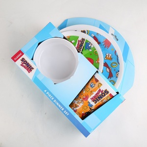 Sonic Cartoon Kids Tableware Set Plastic Dishes <b>Plates</b> Food Grade Safe for Children Use - Product Image 3
