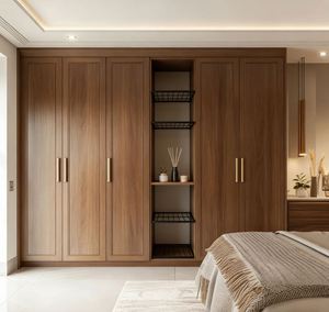 Armoire de dressing sur mesure de luxe, système d'armoire en bois haut de gamme avec éclairage LED et tiroirs - Product Image 2