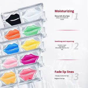 Masque <span class=keywords><strong>pour</strong></span> <span class=keywords><strong>les</strong></span> lèvres en feuille <span class=keywords><strong>pour</strong></span> femmes avec collagène et acide hyaluronique <span class=keywords><strong>pour</strong></span> raffermir, réparer, hydrater et hydrater, retenir l'eau <span class=keywords><strong>pour</strong></span> adultes - Product Image 3