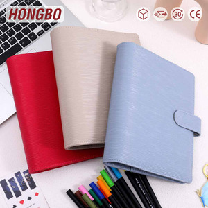 Hongbo Best A5 Epi Leather Hardcover Budget Binder School Office Use Book Planner Journal Pen Loop Spiral Great Gift Idea - Product Image 1