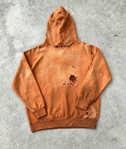 Sudadera con capucha rosa de forro polar con cremallera para hombre, diseño tie-dye liso de manga regular, estilo casual urbano para otoño - Product Image 2