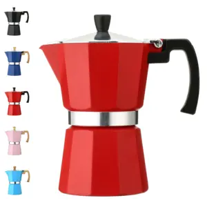 Hotean Espressomaschine Kaffee-Moka-Topf Espressomaschine italienisch Espresso manuell Kaffee-Werkzeuge Töpfe Farbe Laser kundenspezifisch 3 Tassen 6 Tassen