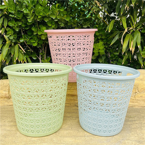 Storage <b>Baskets</b> Plastic Round Hollowed Out <b>Stackable</b> For Home Office Bathroom Storage Organizing Mixed Colors 29cm Diameter - Product Image 4