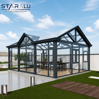 Four Season Sunroom With Aluminum Frame And Double Wall Insulated Glass for Garden Patio Climate Control