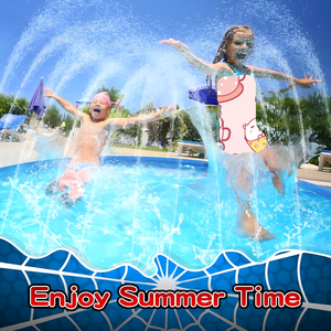 Tapis aquatique anti-dérapant en PVC 67 pouces avec arroseur toile d'araignée pour enfants et animaux domestiques, idéal pour les jeux aquatiques estivaux en extérieur - Product Image 5