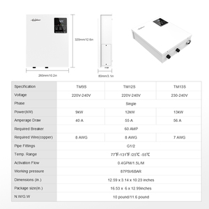 Chauffe-eau électrique puissant certifié EPR, puissance maximale de 13 kW, montage mural, installation facile, durable - Product Image 2