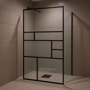 Paroi de douche walk-in 35,4x76,8 avec cadre en verre ESG transparent, écran de bain modèle D0100H7KEH8 - Product Image 2