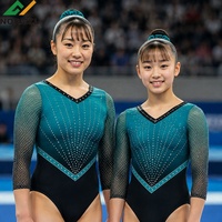 Vêtements de gymnastique à manches longues personnalisés, justaucorps de gymnastique pour club de danse, compétition