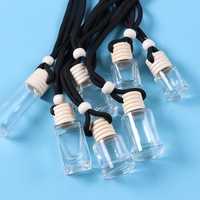 Nouveau Flacon Diffuseur de Parfum pour Voiture en Verre Mat Rond Créatif 5ml, Pendentif Décoratif Vide pour Huiles Essentielles