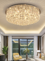 Iralan — lustre led circulaire en cristal, design moderne luxueux, montage en surface, disponible en gris argent, luminaire décoratif de plafond, idéal pour un salon