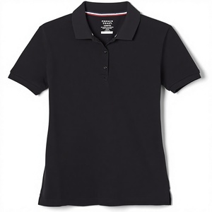 Chemise décontractée noire à manches courtes pour femme French Toast, en jersey tricoté en polyester, respirante, écologique, à séchage rapide et compressée - Product Image 1
