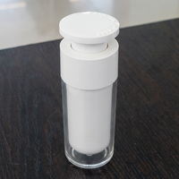 Botol Pompa Tanpa Udara Dinding Ganda Warna Putih Dispenser Kosmetik 15ml 30ml 50ml Kemasan Logo Kustom Siap Kirim