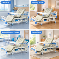 Barrière de lit médical manuelle avec bac de rinçage pour cheveux et support suspendu pour poche à cathéter pour coin de salle de soins à domicile