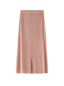 Miyake femmes printemps été taille haute plissé Stretch arrière jupe fendue tout match mi-longueur décontracté couleur unie en mousseline de soie - Product Image 2