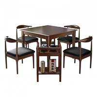 Table de Mahjong Manuelle Carrée en Bois de Luxe, Finition Noyer, Table de Jeu Multifonctionnelle pour Dîner et Poker, Idéale pour la Maison, le Salon ou le Club