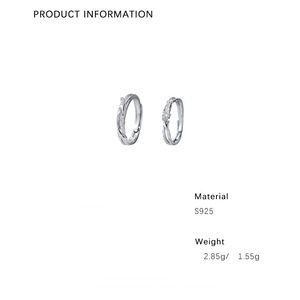 Anelli per Coppie in Argento Sterling S925 con Motivo Albero e Rami, Gioielli Regalo per San Valentino YB-XY-504 - Product Image 5