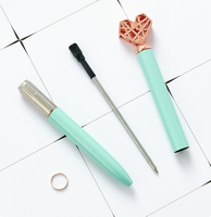 Stylo bille en métal creux en forme de cœur, personnalisable avec logo, prix abordable, mignon, esthétique, durable, à clic, pour étudiants, cadeaux de bienvenue élégants