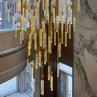 Lustre de luxe feuilles escalier hall d'hôtel personnalisé céramique cristal moderne intérieur maison LED grande taille lustre personnalisé