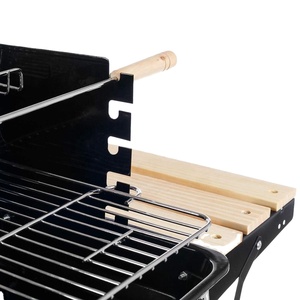 High Quality Modern Steel Charcoal <b>BBQ</b> Grill with Porcelain Enameled Finish and <b>Trolley</b> for Backyard Use - Product Image 5