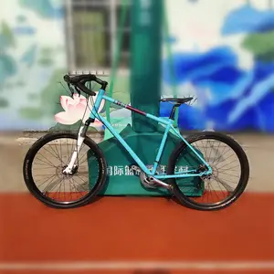 الجديد wathet الأزرق دراجة هوائية جبلية على بيع لديه رائع الجسم مع القرن مقبض الجبهة شوكة صدمة ماصة دراجة هوائية جبلية