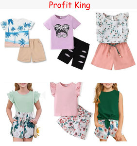 Conjuntos de Ropa para Niños y Niñas, Camisetas de Manga Corta con Volantes, Pantalones Cortos, Estilos de Dibujos Animados, Florales y Vaqueros para el Verano - Product Image 6
