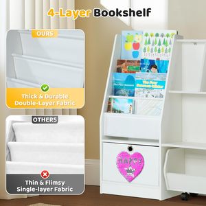 5-<span class=keywords><strong>cubby</strong></span> trẻ em Tủ lưu trữ đồ chơi tổ chức với tủ sách bằng gỗ trẻ em lưu trữ tổ chức tủ - Product Image 2