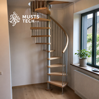 Escalier en colimaçon au design moderne et épuré, fabrication professionnelle, conception personnalisée