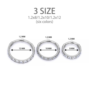 Anneau de nez en titane ASTM F136 16G, segment de cartilage, boucle d'oreille <span class=keywords><strong>Tragus</strong></span>, hélix, daith, septum clicker avec zircon cubique, bijoux de <span class=keywords><strong>piercing</strong></span> - Product Image 3