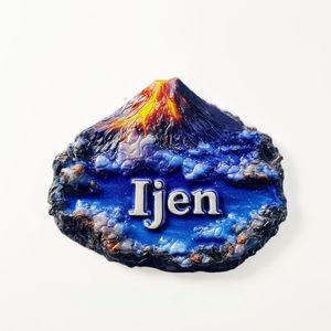 Personnalisé Indonésie Java Île Kawah Ijen <span class=keywords><strong>Volcan</strong></span> Paysage Série Décoratif Voyage Souvenir Aimant Réfrigérateur Aimant - Product Image 1