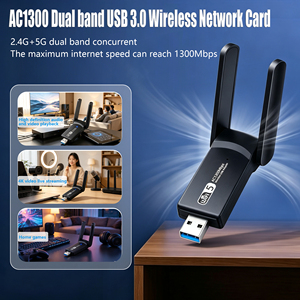IFA02 1300Mbps WiFi 5 USB3.0 อะแดปเตอร์ไวไฟ ดูอัลแบนด์ 2.4G 5G เสาอากาศรับสัญญาณสูง ดองเกิลเครือข่ายไร้สาย - Product Image 4