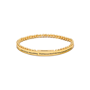 Fashion Beaded <b>Bracelet</b> 316L Stainless Steel PVD Gold Plating Sustainable Resistant - Product Image 2