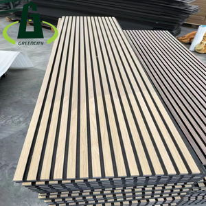 Les panneaux en bois de barrière de mur de latte acoustique de feutre de polyester de tissu d'Eco ont mené le panneau acoustique noir 2 pouces - Product Image 2