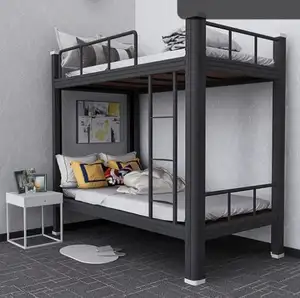 Double deck bed steel bunk beds made of steel cheap metal bed cama litera de metal escalera