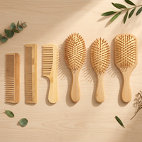 Peine de madera de neem ecológico al por mayor para el hogar, promoción de salones y viajes, peine de bambú