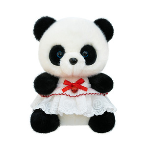 ตุ๊กตาแพนด้าสไตล์โลลิต้าน่ารัก ตุ๊กตาแพนด้าขนนุ่มพร้อมกระโปรงลูกไม้และโบว์สำหรับเด็กผู้หญิง ของขวัญวันเกิดเพื่อนคู่ใจสำหรับการนอนหลับ - Product Image 1