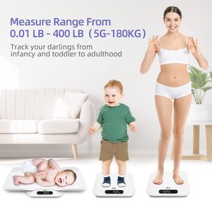 Nouvelle conception 2026 – Pèse-personne électronique 2-en-1 pour bébés, enfants, animaux domestiques et adultes, capacité 180 kg, avec plateau amovible, précision 0,001 kg - Product Image 3