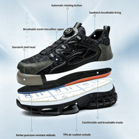 Chaussures de sécurité d'été pour hommes à embout d'acier, à laçage rapide, respirantes, anti-écrasement, antidérapantes, pour agents de sécurité, avec spécifications métalliques Workguard