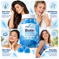 Permen Biotin Label Pribadi dengan Asam Hialuronat & Kolagen untuk Pertumbuhan Rambut, Suplemen Kecantikan Anti-Penuaan - Vegan, Pasokan Grosir OEM