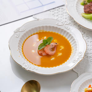 <span class=keywords><strong>Assiette</strong></span> de présentation en céramique gaufrée Plats creux Steak Pâtes Dessert Salade de fruits Sushi Plateau de service <span class=keywords><strong>Assiette</strong></span> latérale Vaisselle de restaurant - Product Image 6