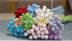 Ramo de Flores Secas Naturales Preservadas, Personalizable, Decoración Nupcial para Bodas, Top Ventas 2026, Bola Dorada - Product Image 2