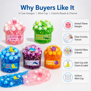 Di alta qualità DIY Puff giocattolo educativo trasparente di cristallo melma di fango <span class=keywords><strong>Kit</strong></span> di cristallo colorato melma per i bambini - Product Image 5