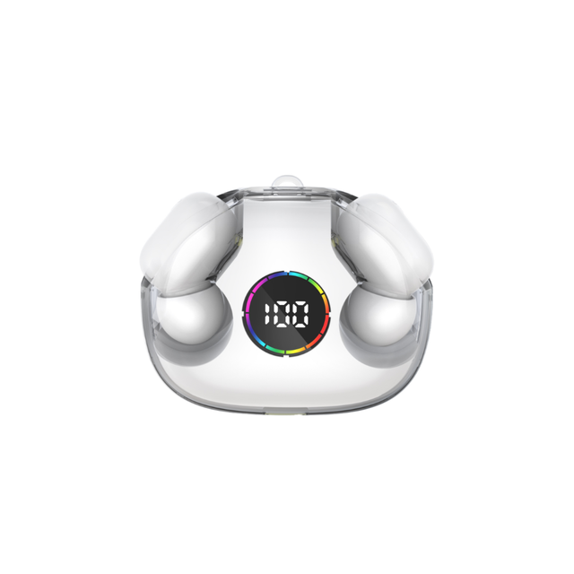 New XG77 Wireless Earbuds TWS Ear-clip Translucent Capsule High Quality Digital Display LED Noise Cancellation ANC IPX5