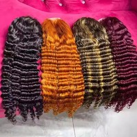 Perruques sans colle en cheveux naturels vietnamiens, perruques Deep Wave en cheveux humains, perruques Lace Front 13x4 en dentelle suisse HD