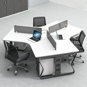 Secrétaire de bureau moderne en bois <span class=keywords><strong>Table</strong></span> de bureau économique personnalisée 4 6 8 personnes siège personnel poste de travail - Product Image 2