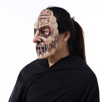 Masque d'Halloween effrayant en latex souple 3D, à l'aspect cicatriciel et terrifiant, pour déguisement de fête, cosplay, ou décoration sur le thème du terrorisme