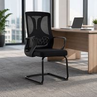 Chaise de bureau ergonomique de qualité fiable, entièrement en maille, sans roulettes, design moderne, chaise de visiteur de bureau