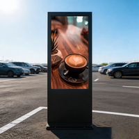 Écran publicitaire LCD extérieur 43 pouces 2500 nits haute luminosité étanche IP65 4K avec CMS intégré pour affichage numérique Tourisme Urbain