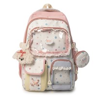 Sac à dos OEM JC pour filles, école primaire et collège, tendance, grande capacité, en microfibre, cuir synthétique, léger, imperméable